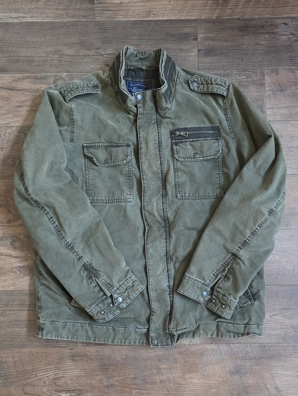 Bass Olive Green Military Field Jacket